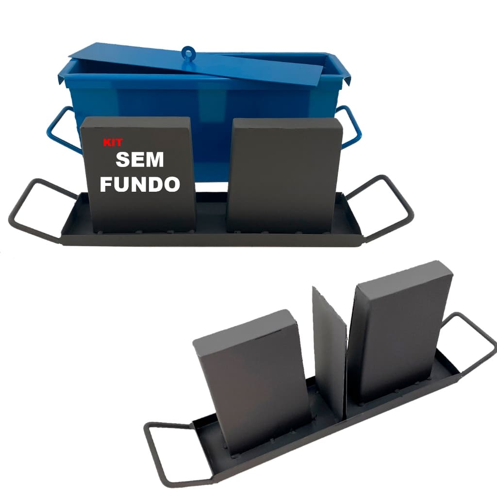 KIT formas SEM FUNDO 09x19x39 BLOCO VEDAÇÃO e MEIO BLOCO