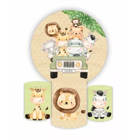 Trio Capa Cilindros Veste Fácil + Capa Painel Safari Baby