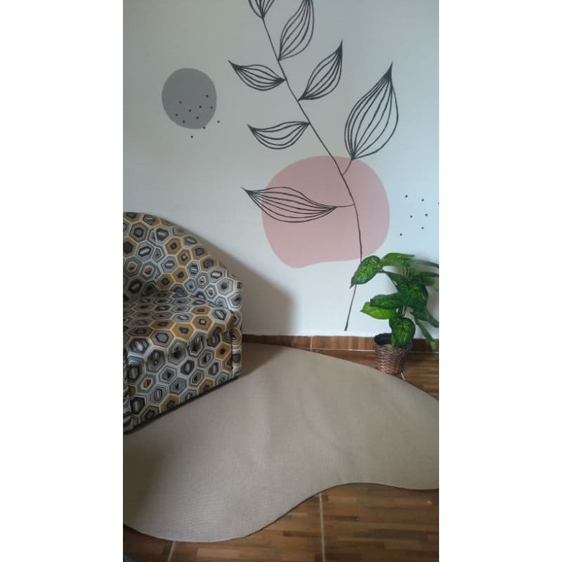tapete/quarto e sala em tecido linho base antiderrapante, medida 1,19x1,90 pode ser feito sob media