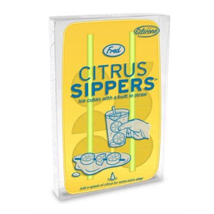 Mexedor De Drink Com Gelo E Canudo Modelo Citrus Em Silicone