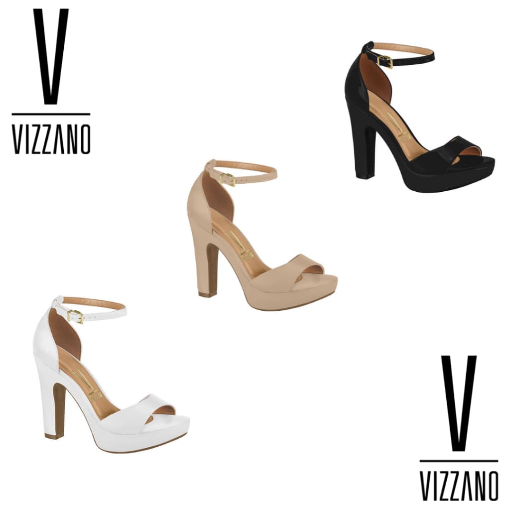 Sandália Vizzano Original Feminina Salto Alto Grosso 10cm e 12cm C/Meia Pata Napa FRETE GRÁTIS