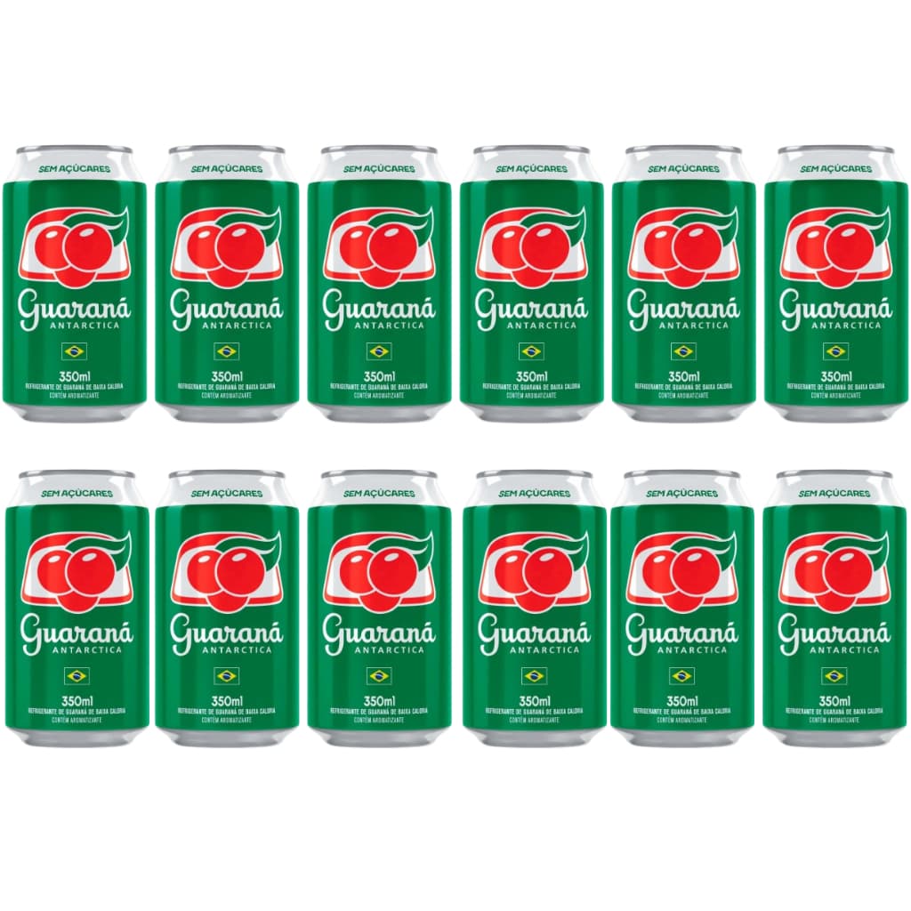 Guaraná Antarctica Zero Açucar Lata 350 mL - Caixa com 12 Unidades