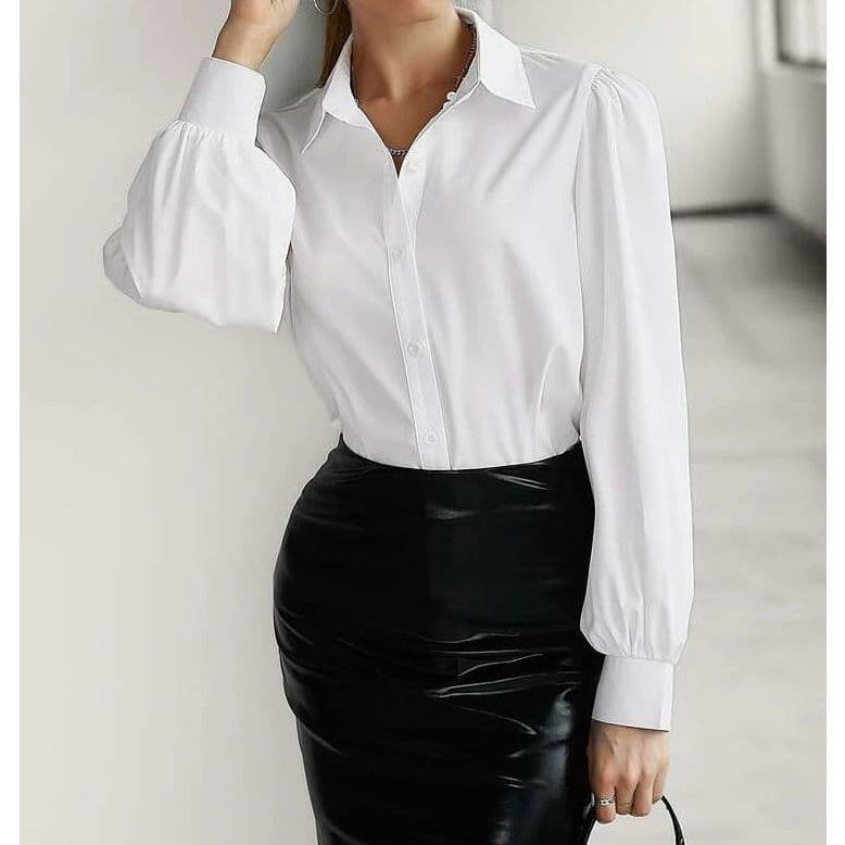 Blusa Feminino Camisa social Manga Princesa Bufante moda inverno