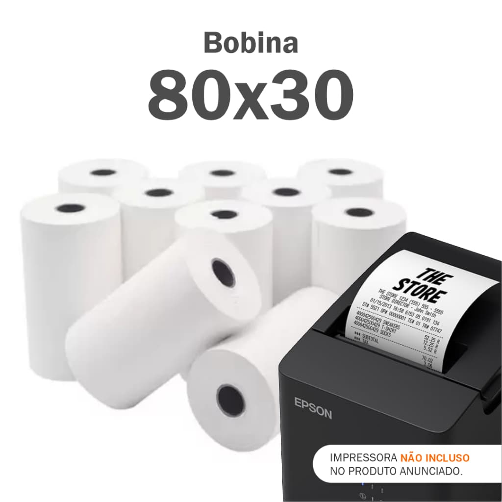 Bobina Térmica 80x30 Bobina Cupom Impressora Pdv