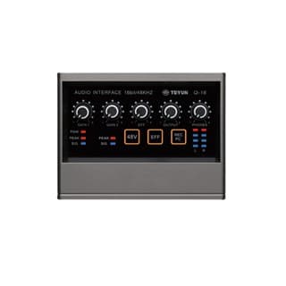 TEYUN Q-16 Interface de Áudio Placa de Som Conversor 16-bit/48KHz Guitarra Eléctrica Gravação ao Vivo Interface Q16