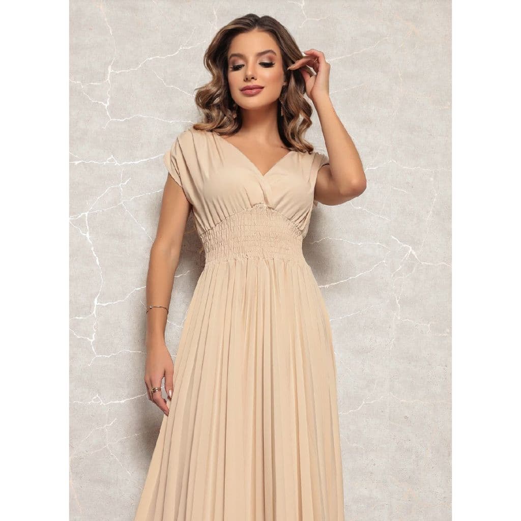 vestido longo \vestido plinssado\Ref:Dww109