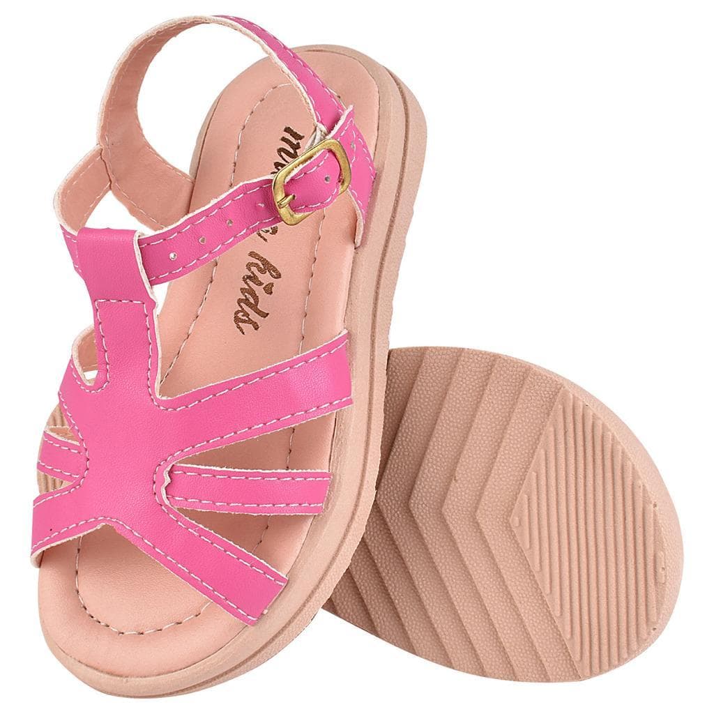 Sandália Infantil Feminina Tratorada Confortável Pink Lisa Menina