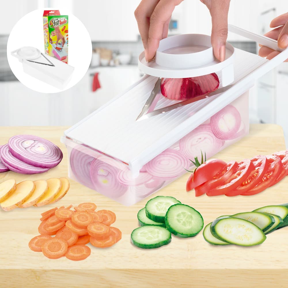 Fatia Tudo Tomates Verduras e Legumes Com Recepiente e Protetor de Mãos Com Dois Tamanhos De Cortes