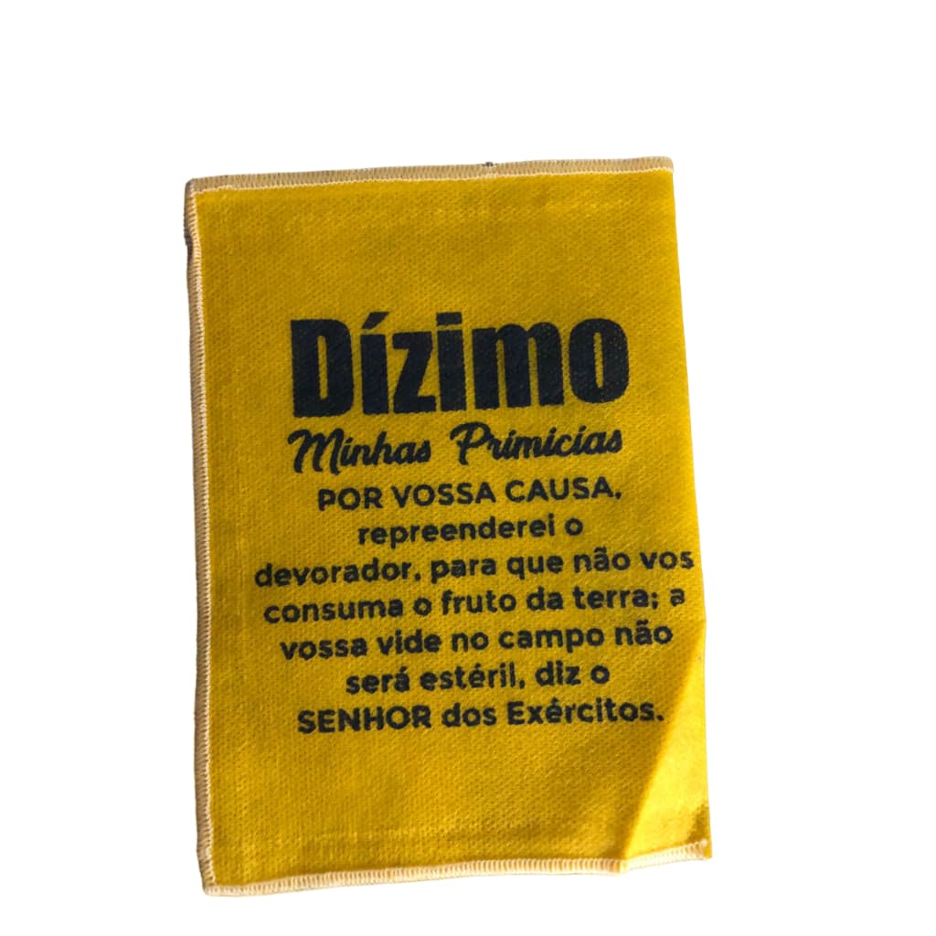 Saquitel TNT - Dízimo e Primícias - 16x13cm Bordado Overloque
