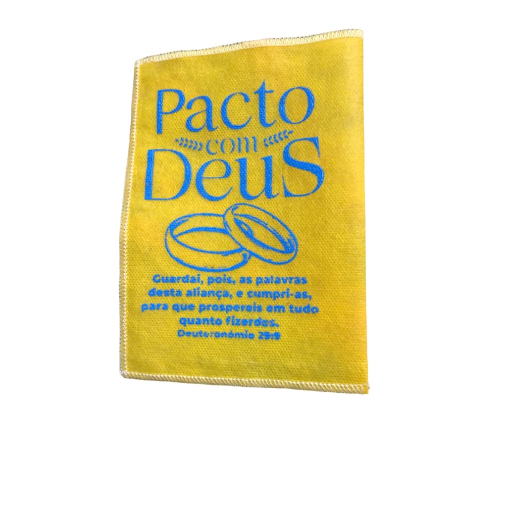 Saquitel TNT - Pacto com Deus - 16x13cm Bordado Overloque