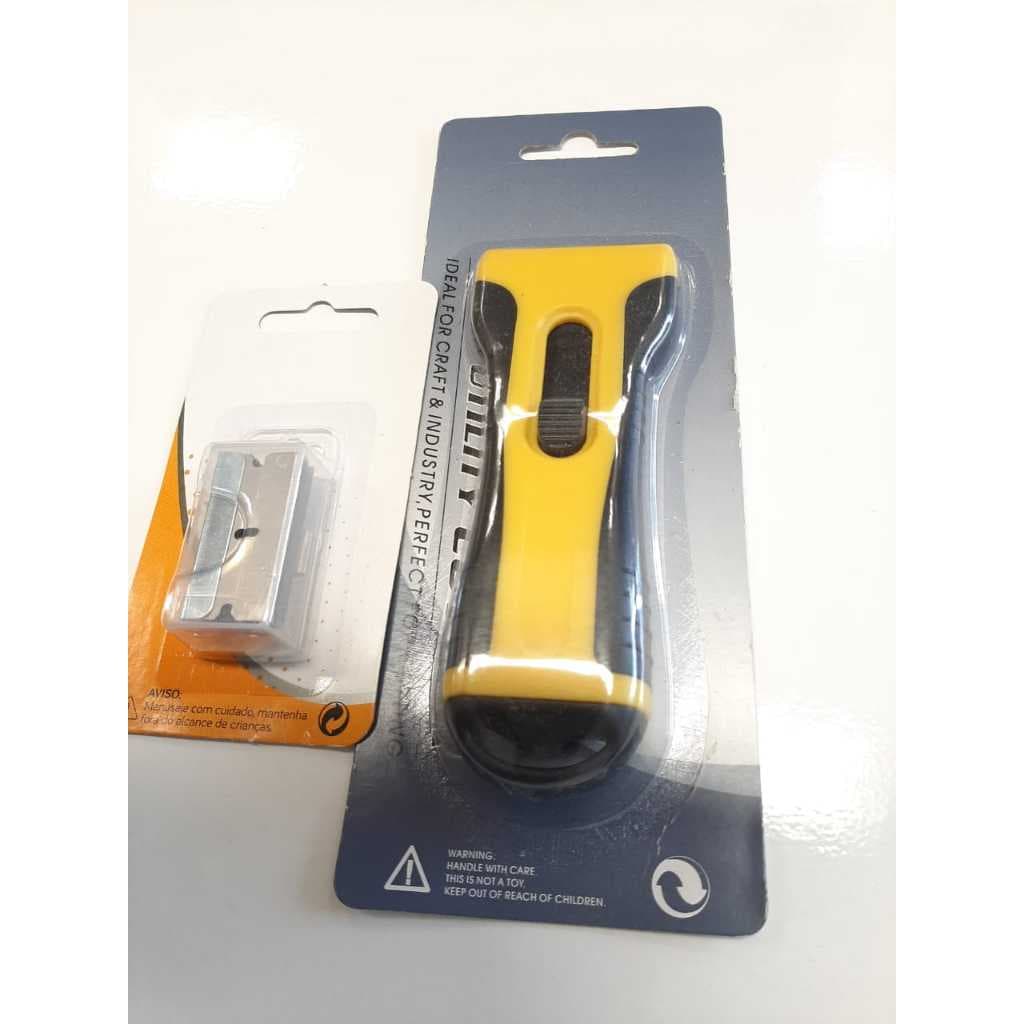 RATINHO RASPADOR PROFISSIONAL P/ LIMPEZA DE VIDROS + 10 LAMINAS