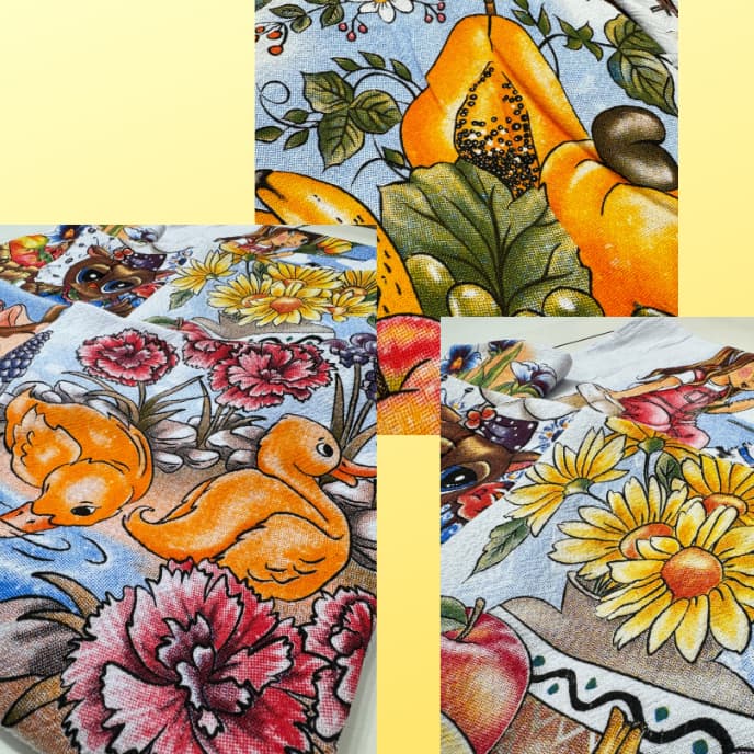 Kit 7 Panos Pé de Galinha O Verdadeiro 43cm x 71cm Atacado | Pano de Prato Pe De Galinha Seca Super