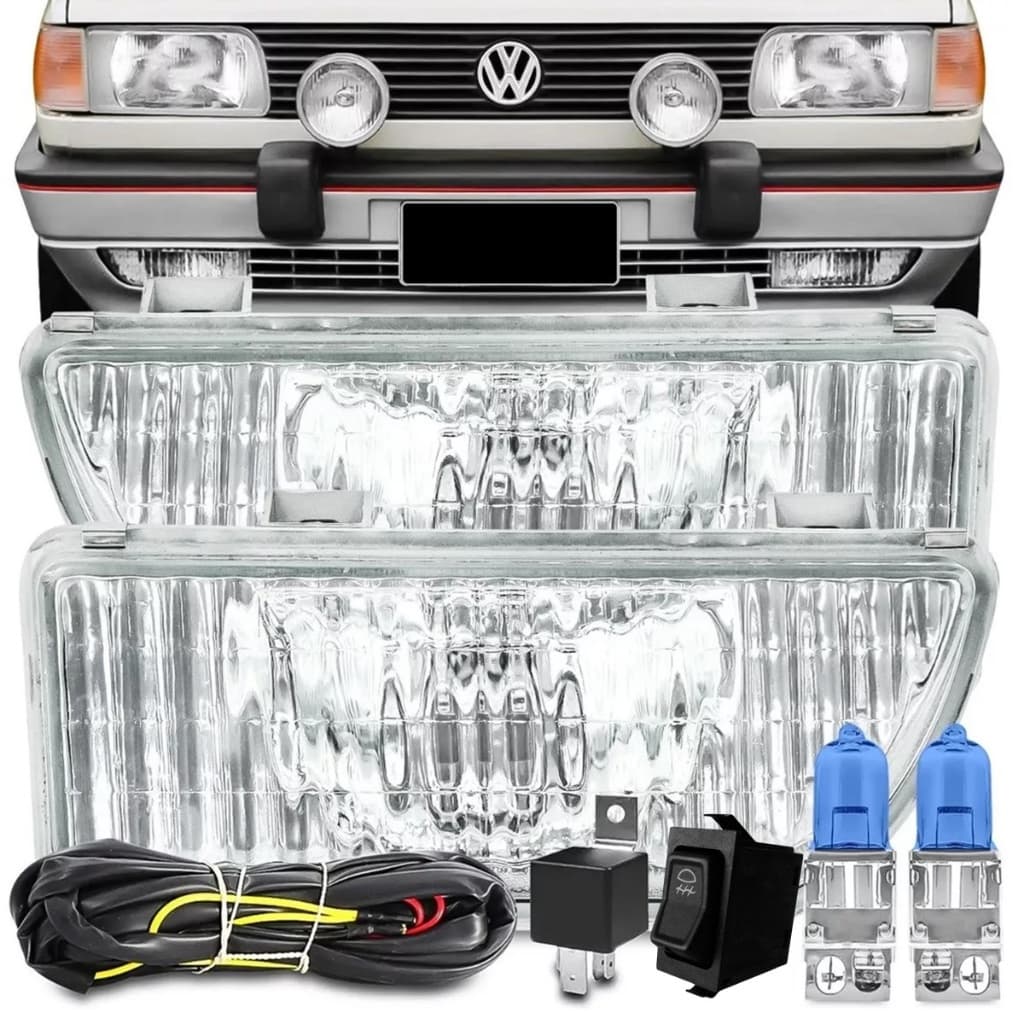 Kit Farol De Milha Volkswagem Gol Quadrado 87 Ate 94 C/ Lampada