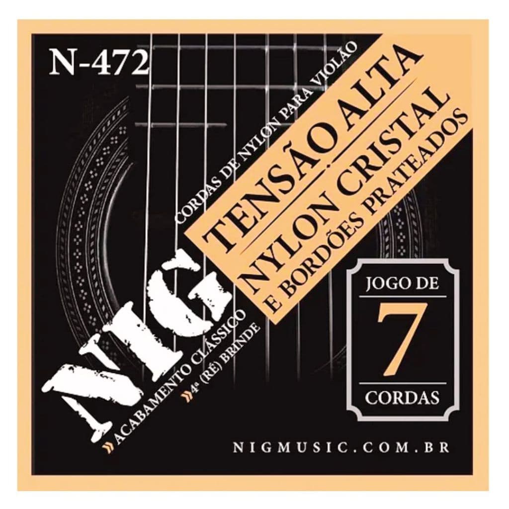 Encordoamento Nig Nylon Violão 7 Cordas Cristal Prateado N472
