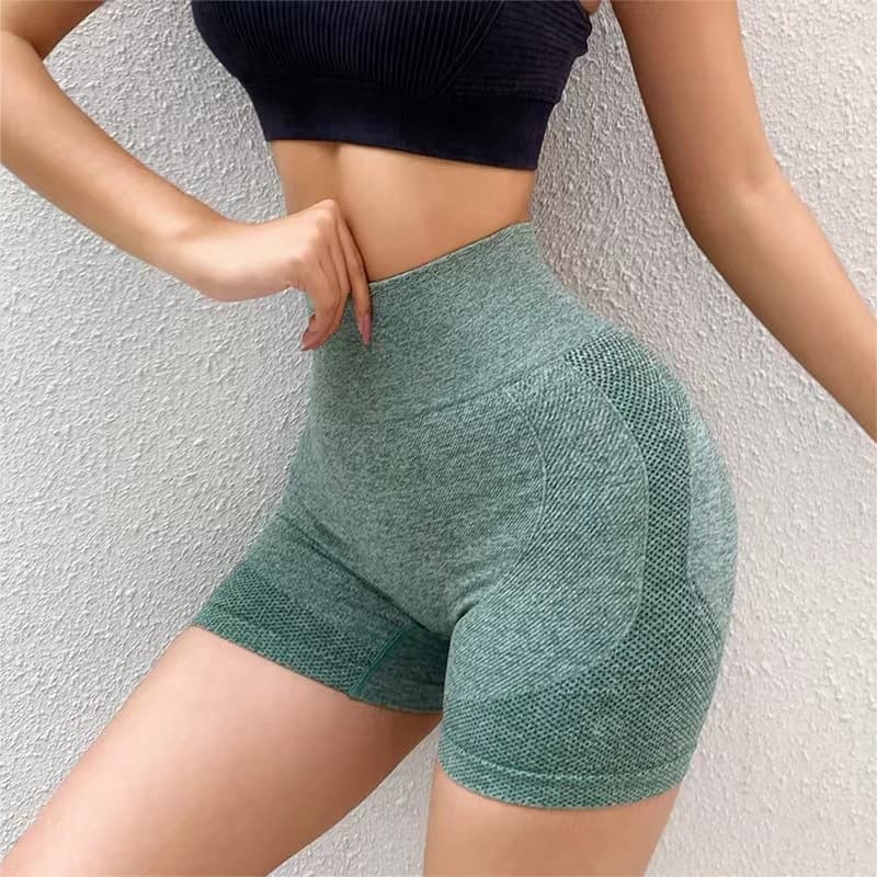Short Leggings Esportivas Femininas de Cintura Alta com Secagem Rápida para Academia e Yoga- Modeladora Empina o Bumbum