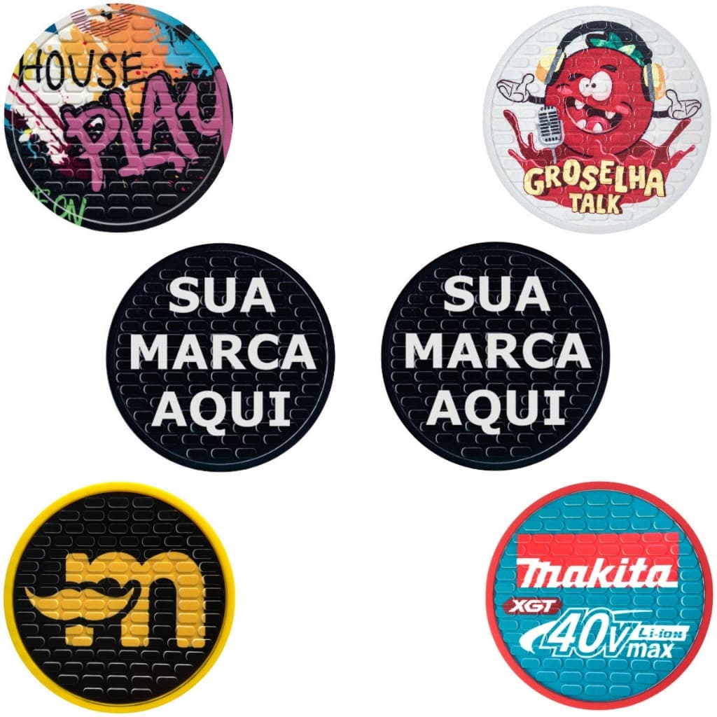 Porta Copos Personalizados Para Festas Eventos 6 Unidades Decoração Mesa Emborrachado Bar Chá Café
