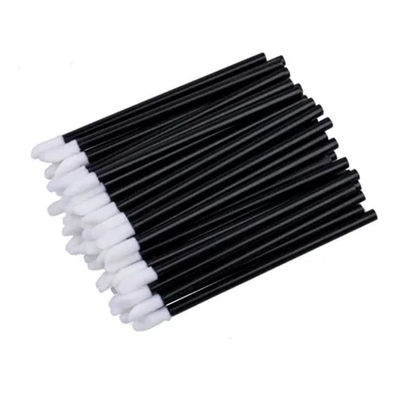 Bastão Lip Gloss Preto Pincel Aplicador De Batom Maquiagem Descartável Boca