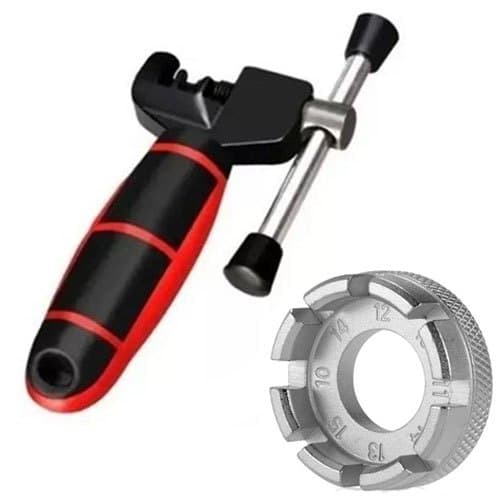 kit Chave Extrator De Correntes 8, 9, 10, 11 e 12 + Chave de Raio para Bike Com 8 Medidas