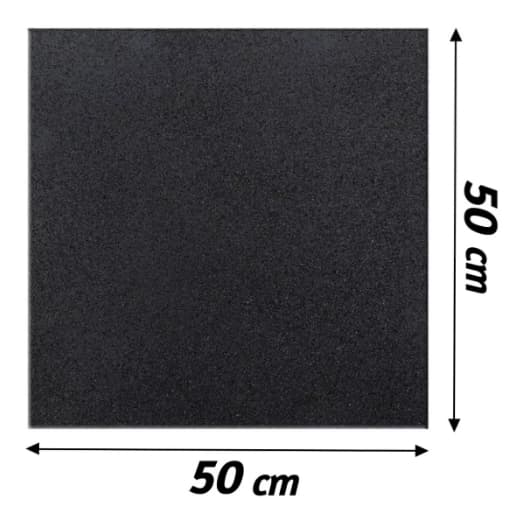 08 Pisos Emborrachado Playground, Academia, Escolas 50x50 - 15mm Preto