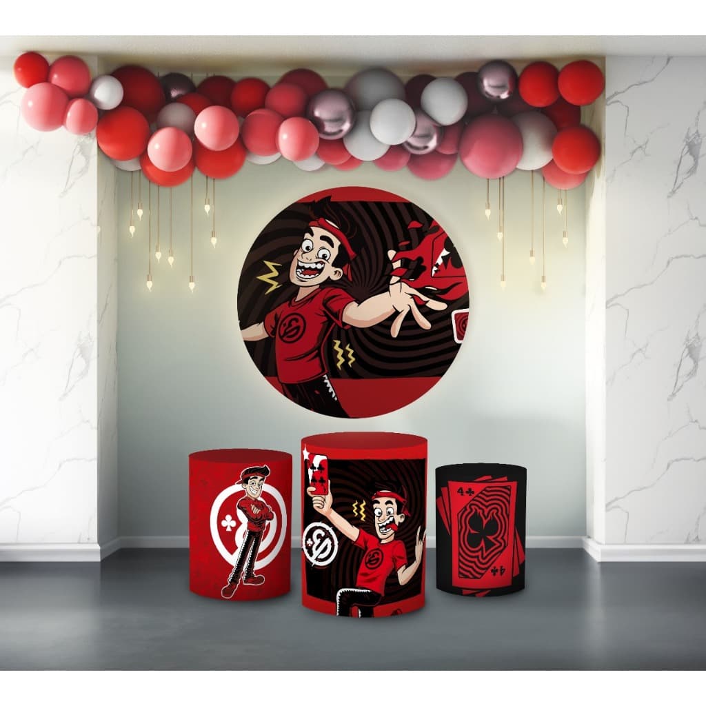 Kit Capa Painel + Capa Cilindro Tema Enaldinho para  Decoração Festa infantil/UTROS TEMAS 1,5CX1,50