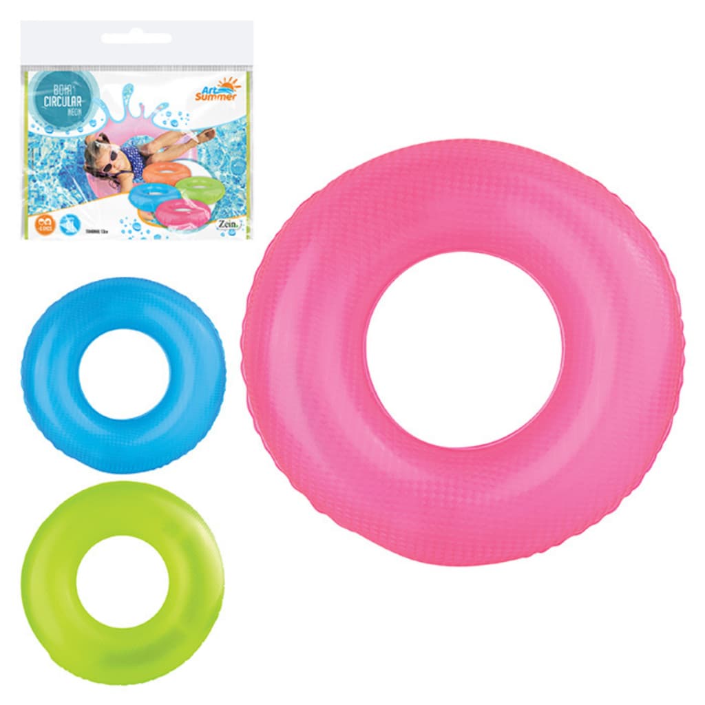 Boia Infantil Redonda Neon Inflável Piscina Diversão 53 cm