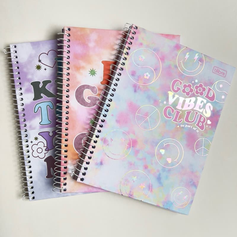 Caderno uma matéria colegial 80 folhas com adesivos material escolar