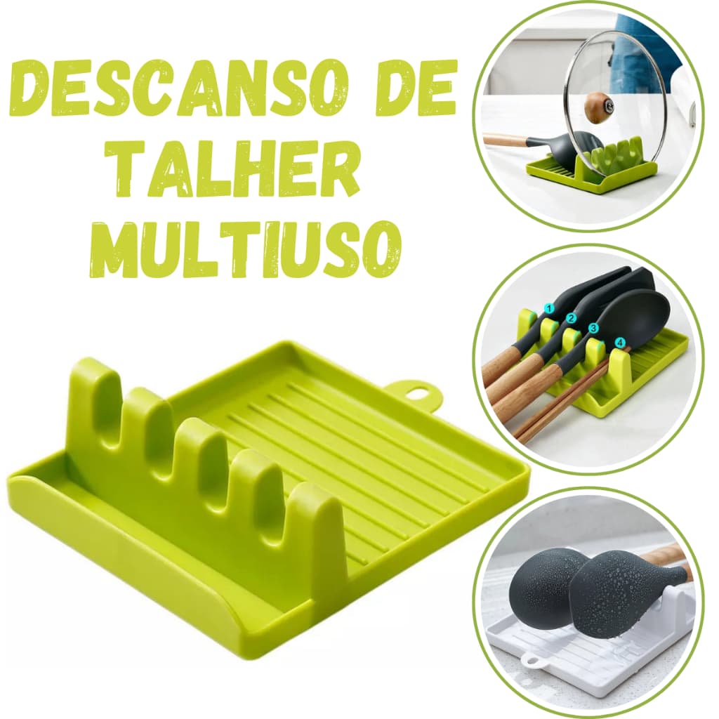 Suporte de Apoio Descanso para Colher Talheres Tampa Panela Utensílios Bancada Cozinha Utensílio De Cozinha