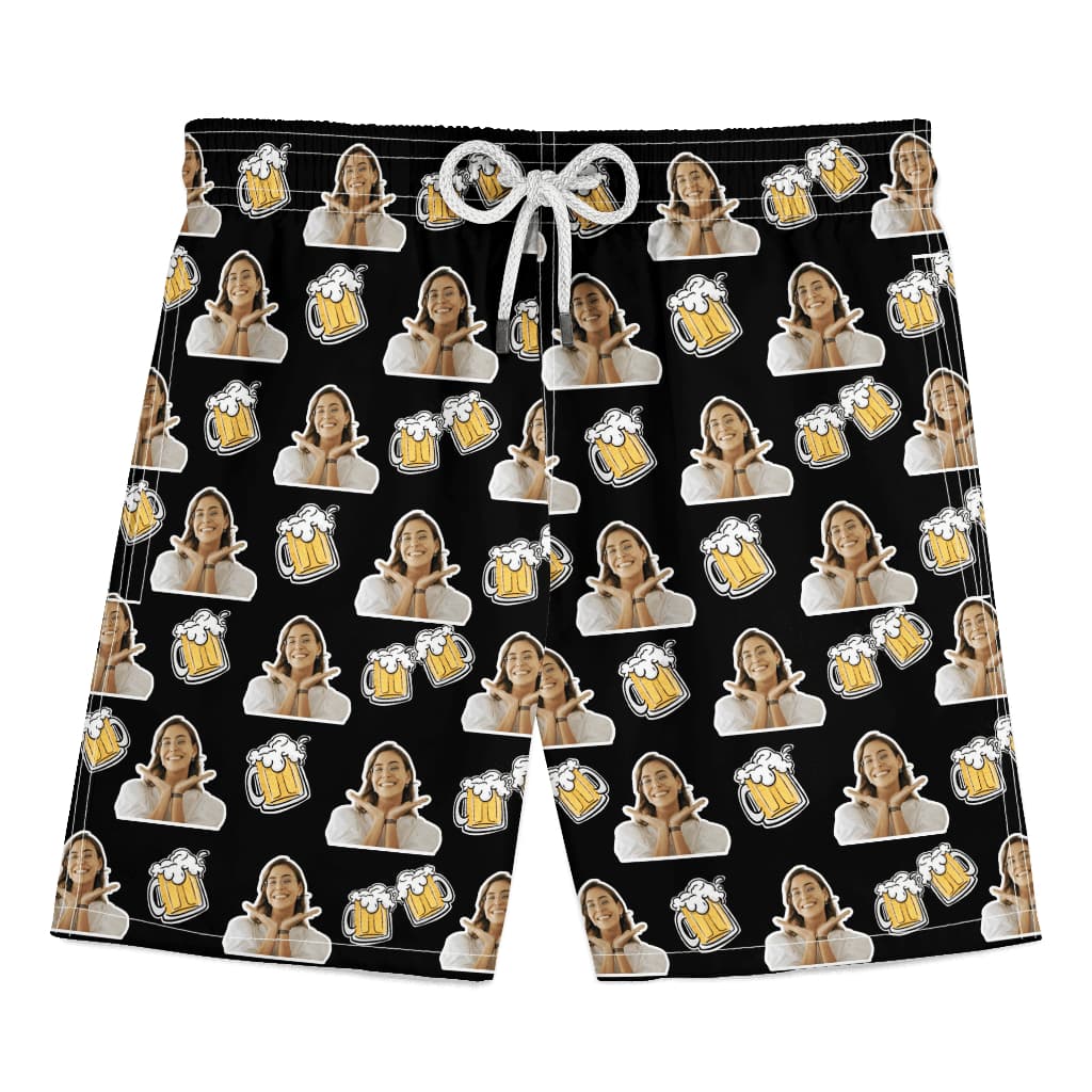 Short personalizado com foto e cerveja beer praia