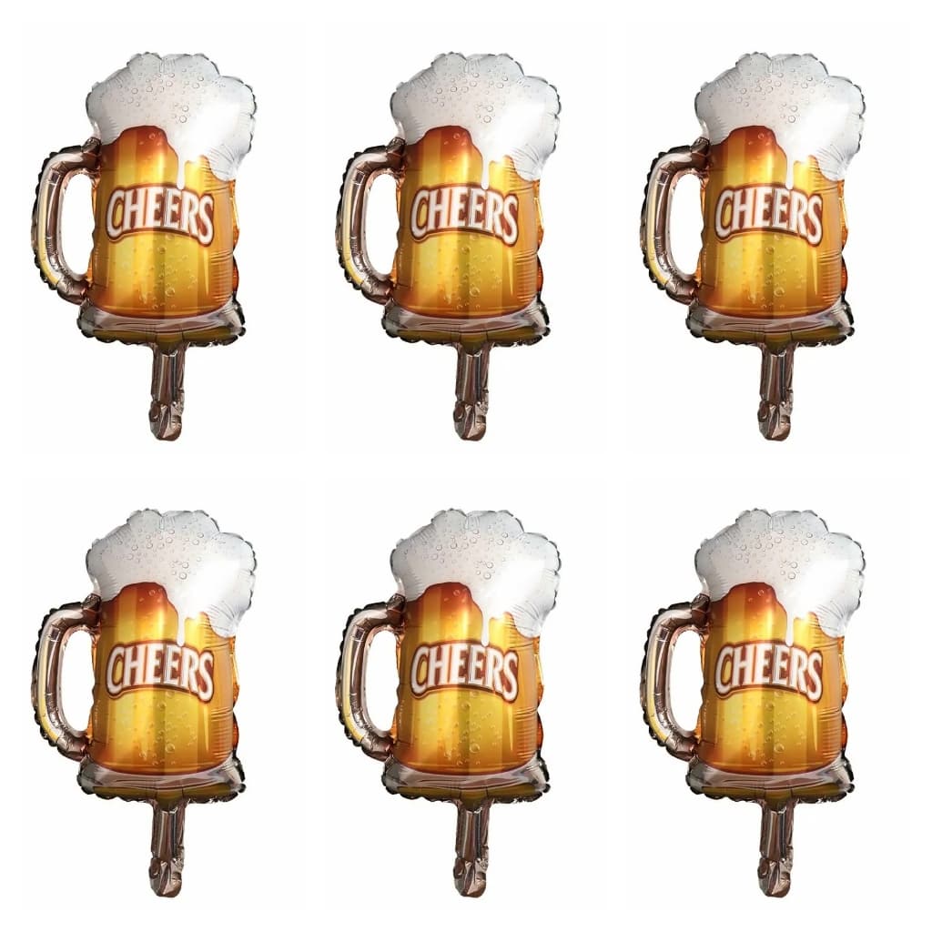 10 Mini Balão Caneca Chopp Metalizado  33cm Centro Mesa Festa C90509