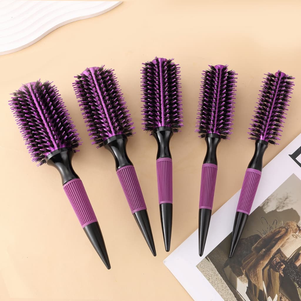 Kit 5 pcs Escovas Profissionais cabeleireiro Cerdas de javali e nylon