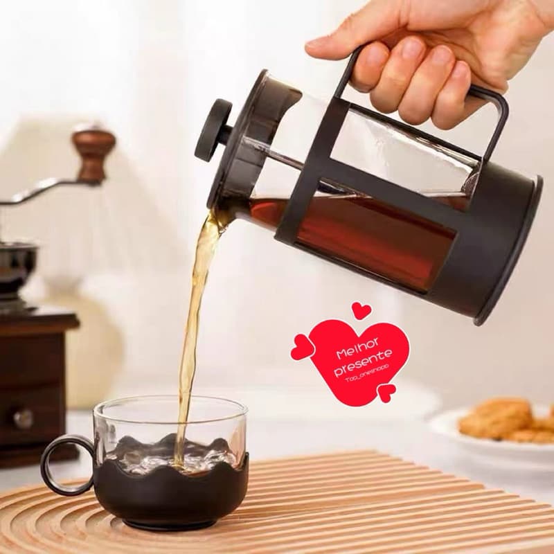 Prensa francesa Cafeteira Cremeira 300ML e 600ml/800ML para Café e Chá em Vidro