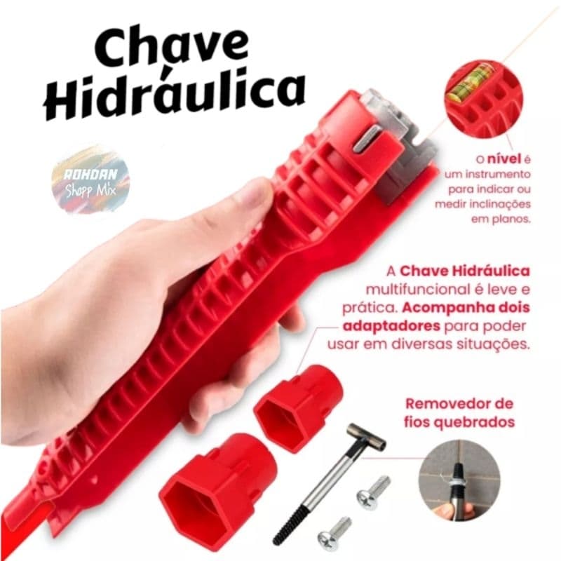 Chave Hidráulica Multifuncional Instalador Torneiras Misturadores tipo Grifo Pias com Nivel