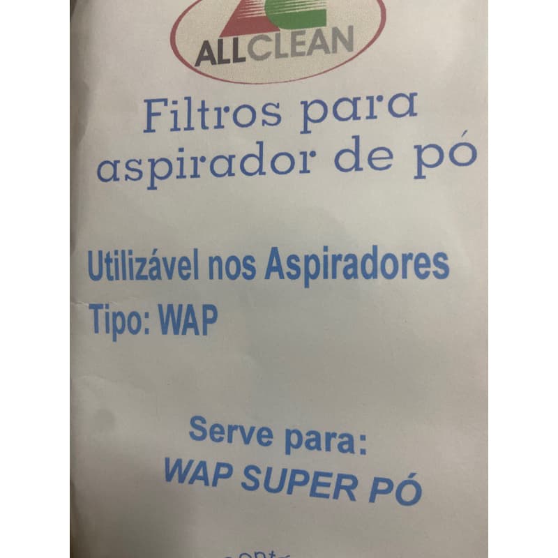 Saco Filtro para aspirador de pó WAP Super Pó