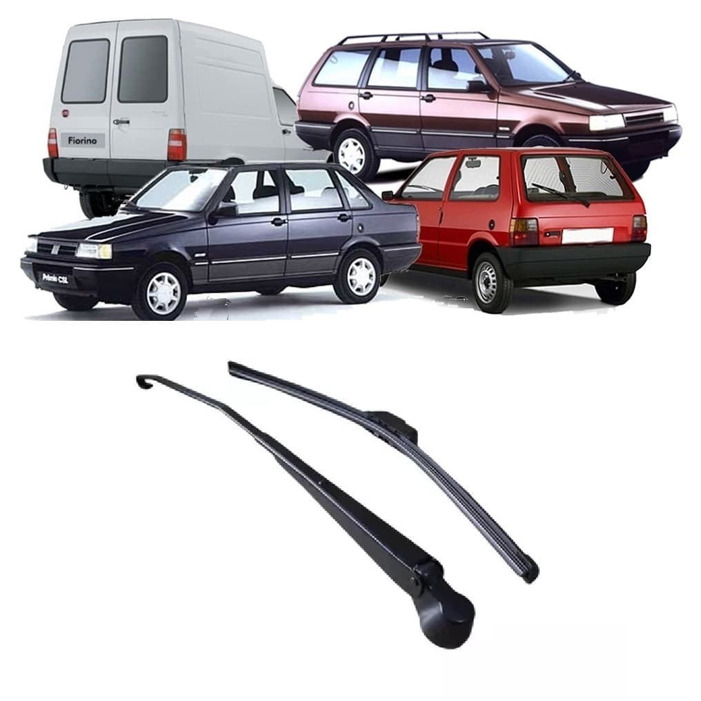 Braço Haste Limpador Dianteiro + Palheta Fiat Uno Premio Elba Fiorino 1984 até 00 01 02 03 04 05 06 07 08 09 10 11 2012