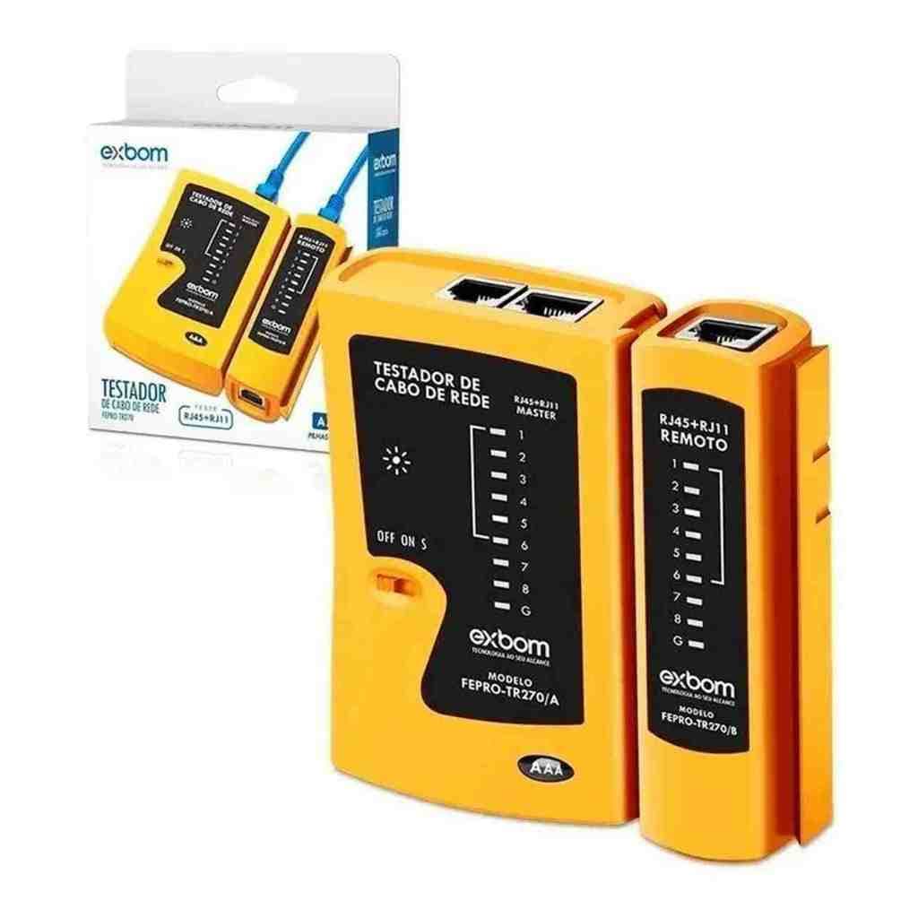 Kit 5 Testador de Cabos Lan RJ-11 e RJ-45 Exbom - FEPRO-TR-270