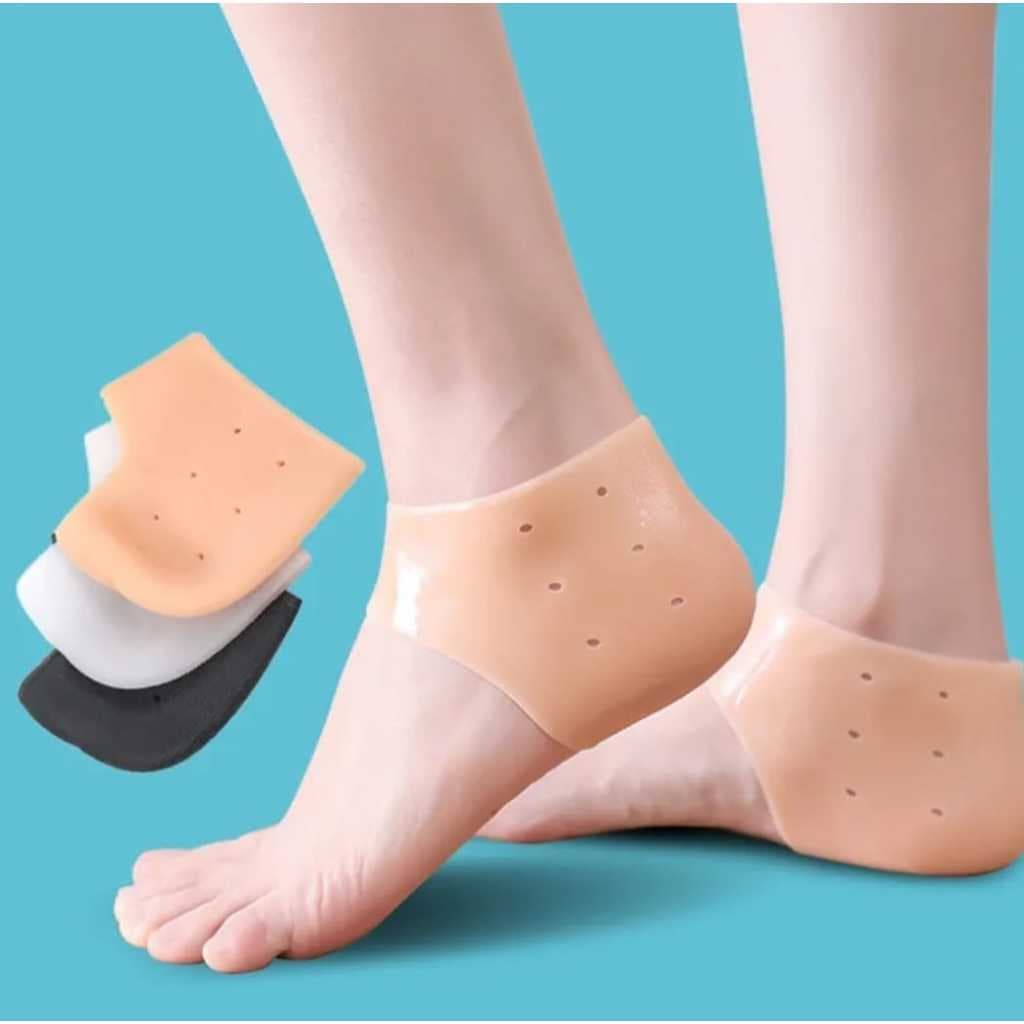 1 Par de Meia Palmilha Silicone Gel Protecao Ortopedica Esporao Calcanhar Fascite Tamanho Unico