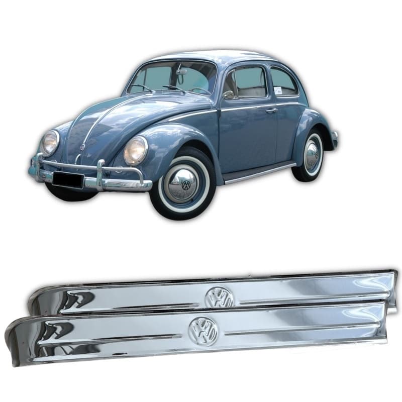 Calha de Chuva Para Qualquer Fusca aço inox com Logo VW