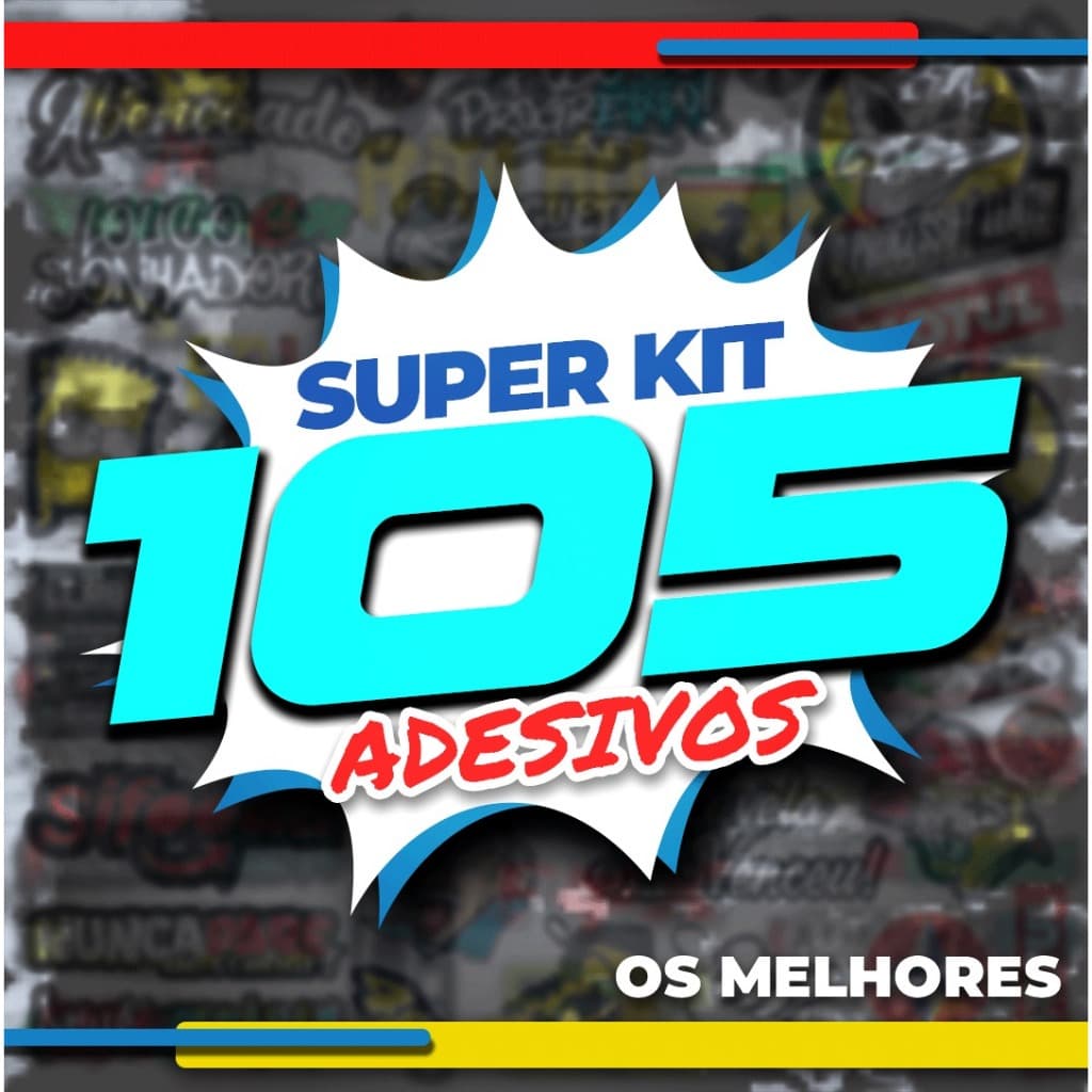 KIT Super Cartela 105 Adesivos Grandes para Caminhões, Bike, Moto, Carro - Alta Qualidade Promo