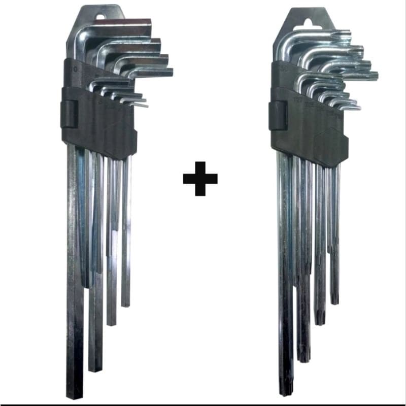 Kit Jogo de Chave Torx+ Jogo de Chave Allen ( 18 Chaves ) Longas Grande