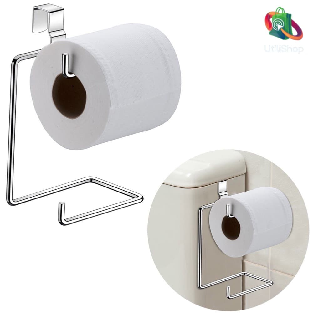 Suporte Porta Papel Higienico Aramado Duplo Para Caixa Acoplada Cromado