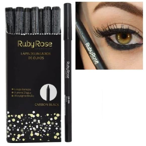 Lápis Delineador de Olhos Carbon Black HB-050 - Ruby Rose