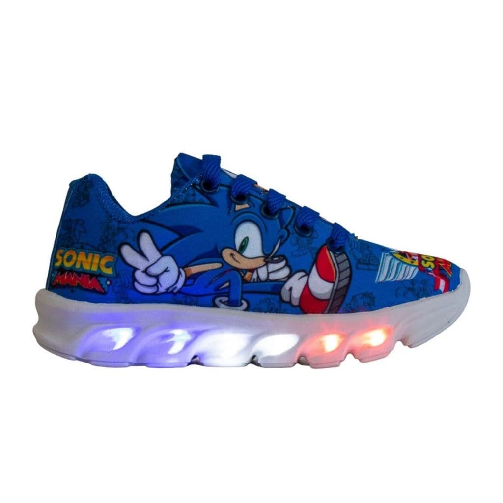 Tênis Infantil De Led Casual Meninos Sonic Royal Luzinha