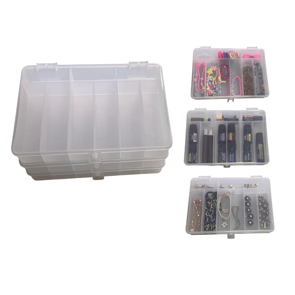 Kit com 3 Estojos Caixas Organizadores Plástico Multiuso e para Iscas Artificias Pesca
