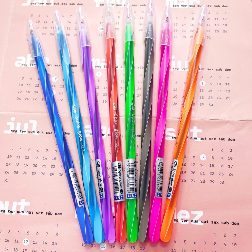 Kit 8 Caneta Cis Spiro Glow