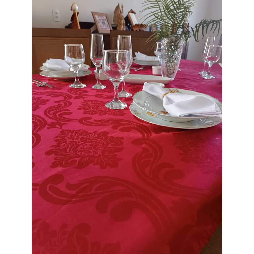 Toalha  De Mesa Quadrada Jacquard Grosso 12 Lugares Varias Cores
