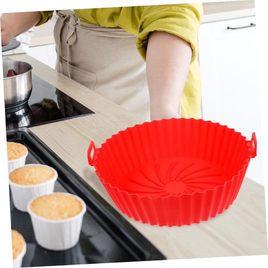 Forma Assadeira De Silicone Para Fritadeira Air Fry Flexível e Lavável 18cm