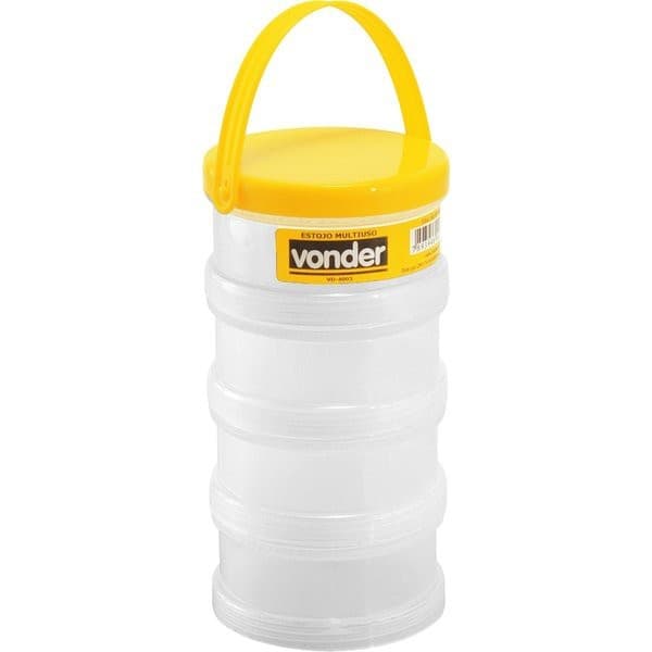 Organizador Estojo Multiuso VD4003 4 partes rosqueáveis, bijuteria, costura, parafusos, pesca VONDER