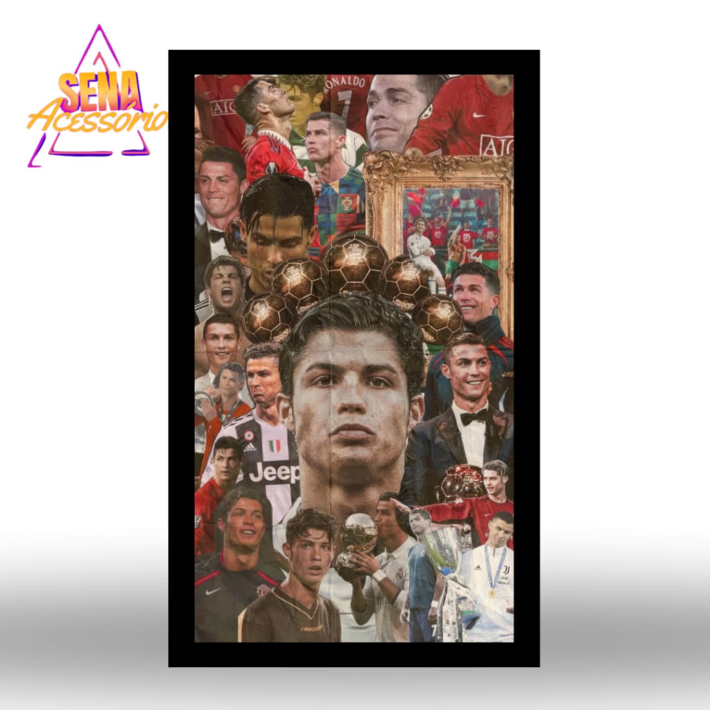 Quadro Decorativo 1 Peça Placa Cristiano Ronaldo Cr7 Melhor do Mundo Vintage Para Sala Quarto Alta Qualidade