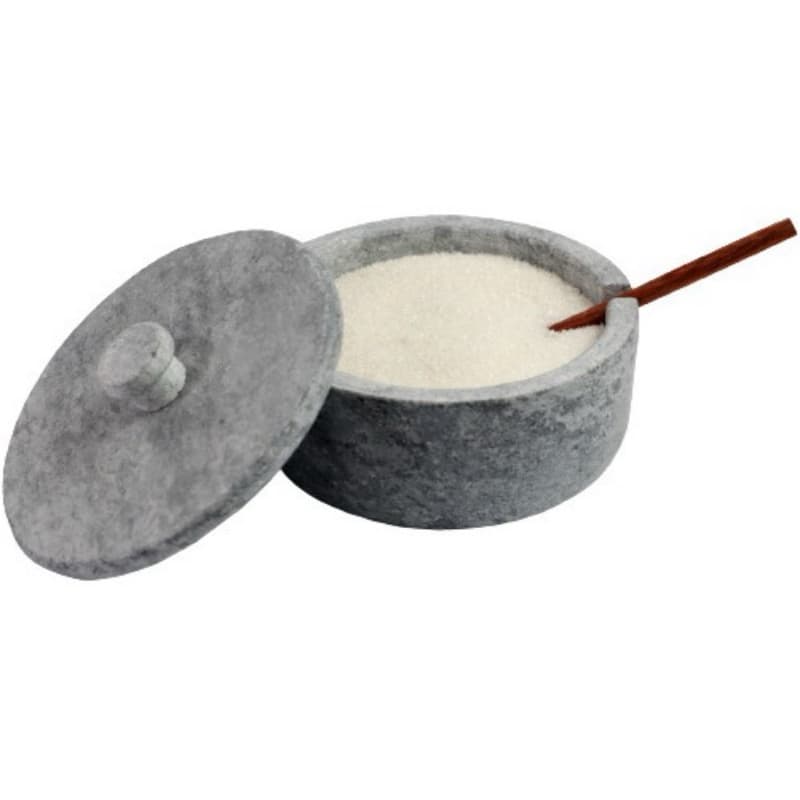 Açucareiro Farinheira Gourmet Pedra Sabão Com Colher