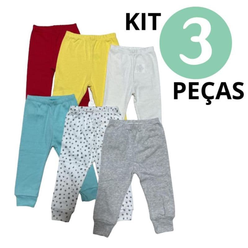Calça mijão Bebê Malha 100% Algodão